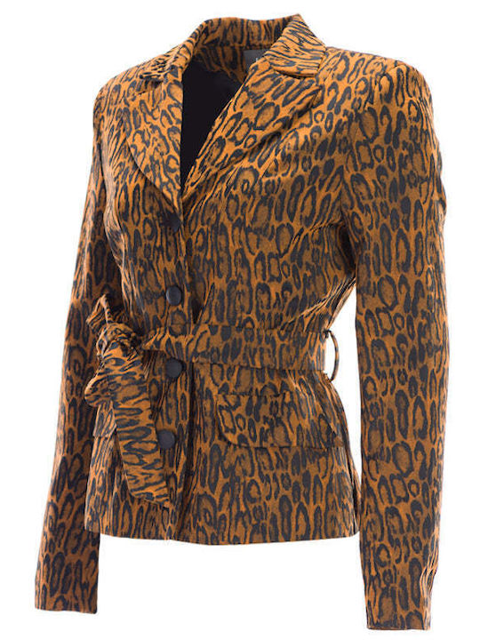 Silvy Rowson Kurzes Damen Blazer Braun