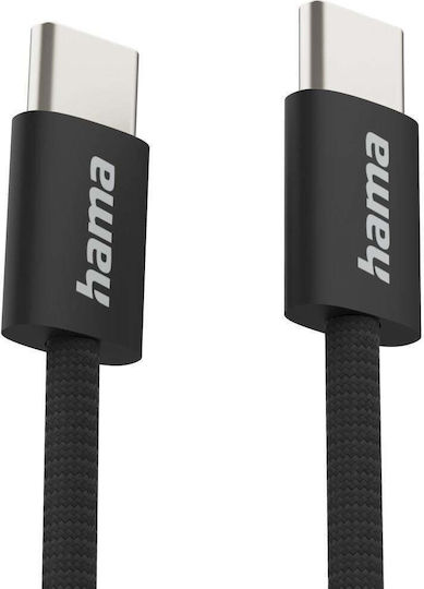 Hama Charging Cable Fabric Usb-c Usb-c 1 M Nylon Black