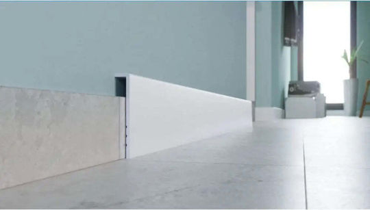 Arbiton Stiq+ White Pvc Floor Moulding 95x19 Mm
