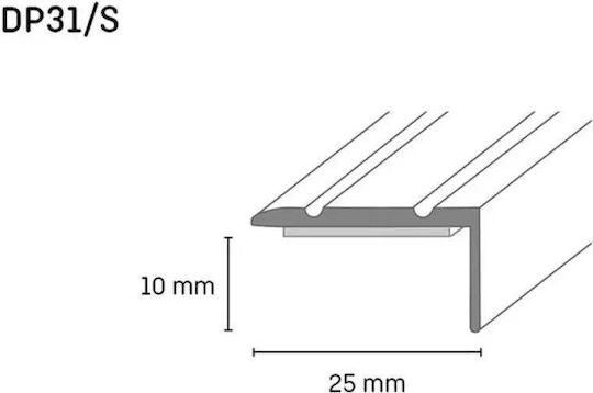 Self-adhesive L-shaped Transition Strip Doellken 25 Mm Bronze 0.90 M