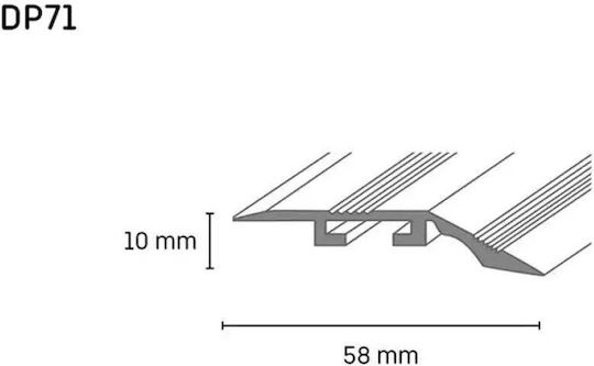 Selbstklebende Nivellierende Übergangsleiste Doellken 58 Mm Silber 0,90 M