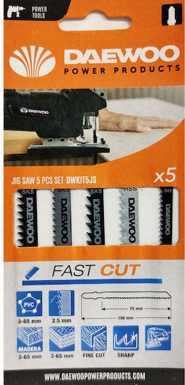 Set 5 Stichsägeblätter Daewoo Dwkit5js