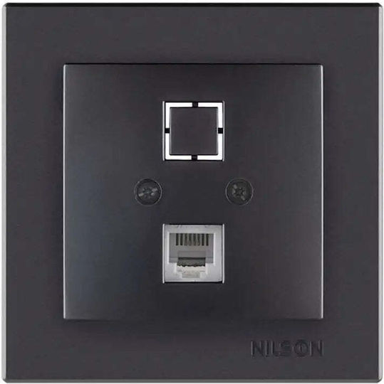 Rj45 Cat.5e Socket Black Nilson Alegra
