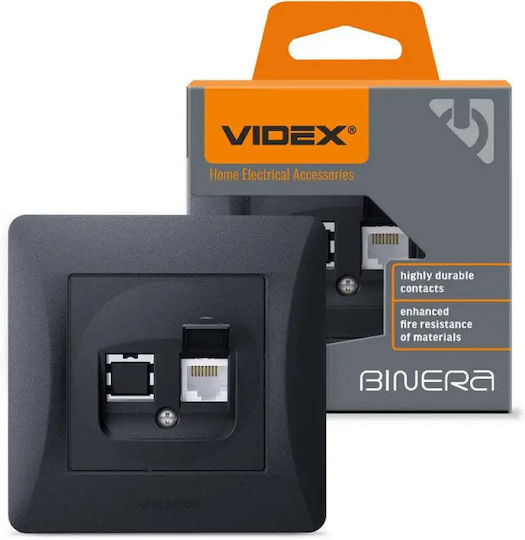 Priză de Rețea Computer Vf-bnsk1pc6-bg Cat6 Binera Videx Grafit