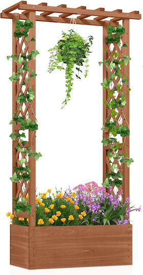 Costway Wooden Orange Planter Box 152x32x66cm