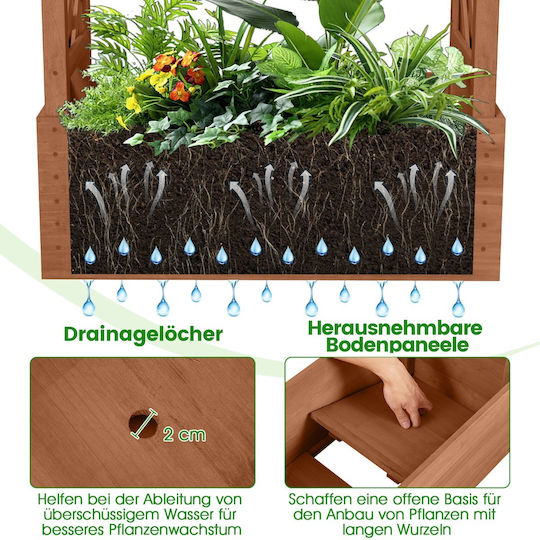 Costway Wooden Orange Planter Box 152x32x66cm