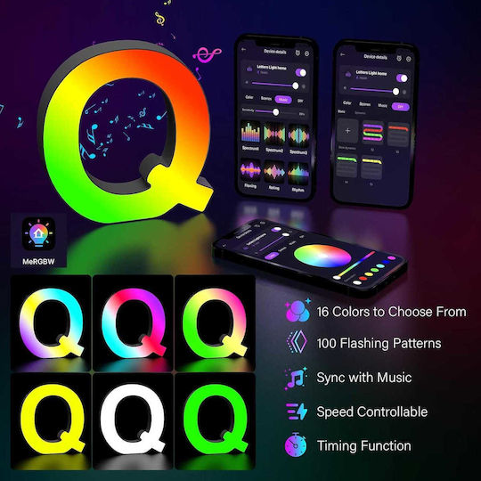 Lămpi Decorative Pentru Masă Luminoase RGB Scrisoare