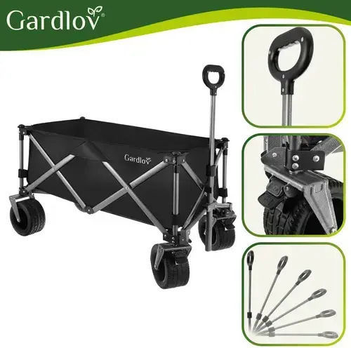 Foldable Garden Cart 150l 87x46x70cm