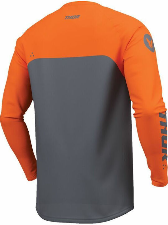 Thor Мотоциклетна Блуза Menace Racewear Ridemode Сиво Оранжево Въглен Полиестер