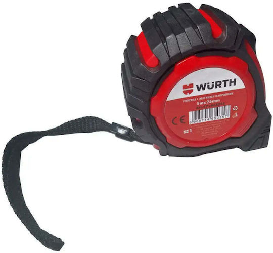 Метална Ролетка С Магнитен Връх Wurth 5м X 25мм