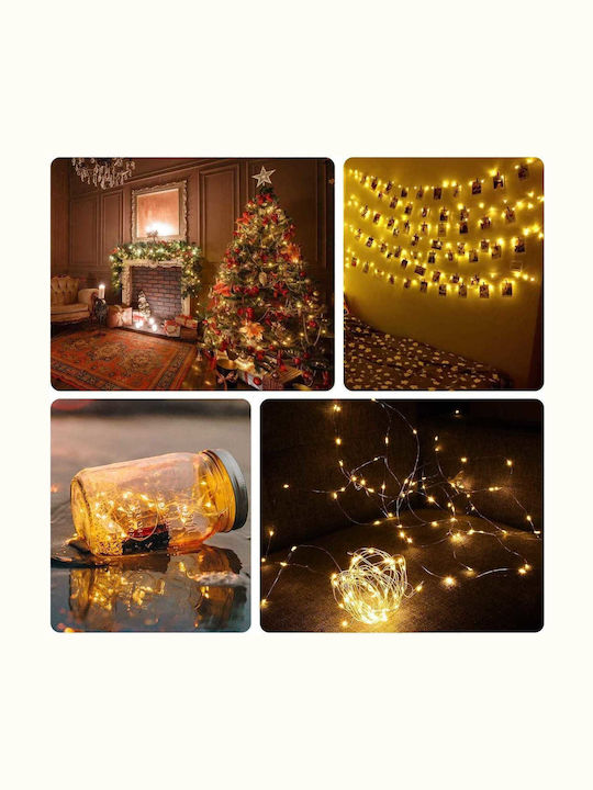 Light 8 Functions & Waterproof Connection LED Garland Lights IP65 Warm White