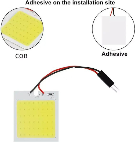 LED Плафонера Универсална 31мм-42мм Т10 Ултра Ярка 24 COB LED 12V 2 Бр TC-438