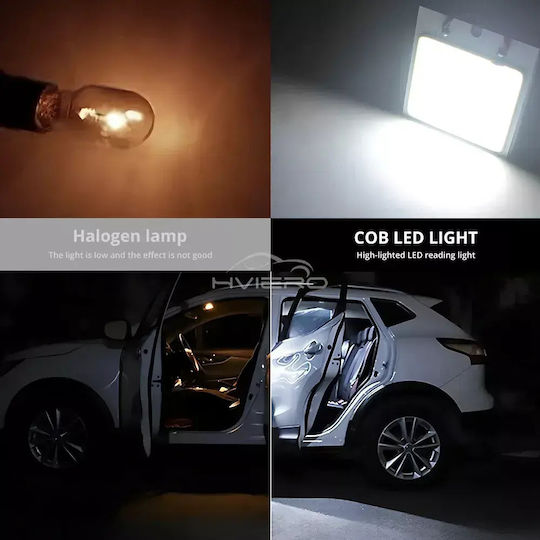 LED Плафонера Универсална 31мм-42мм Т10 Ултра Ярка 24 COB LED 12V 2 Бр TC-438