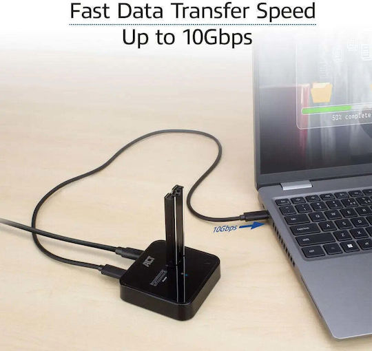 Двойна Ssd Докинг Станция Act M.2 Nvme Pcie Клониране Usb-c 3.2 Gen2 10 Gbps