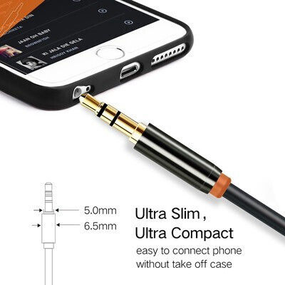 Cabletime 3,5mm Klinkenkabel 3,5mm Stecker - 3,5mm Stecker Schwarz 0,5m mit Vergoldeten Anschlüssen CT-AV311-P11G