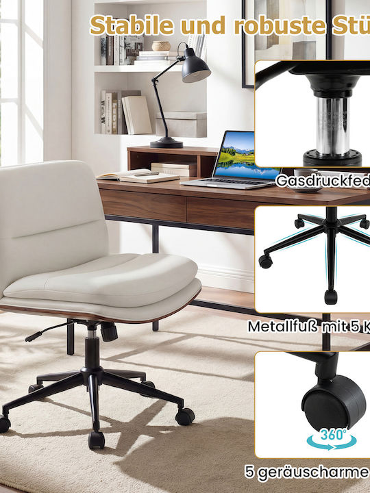 Costway Office Chair with Recline and Adjustable Arms White