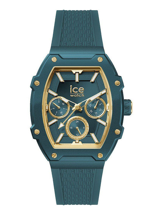Ice Damenuhr 45mm Batterie mit grünem Metall-Armband