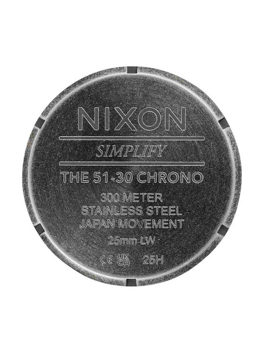 Nixon Γυναικείο Ρολόι Χρονογράφος Μπαταρίας με Γκρι Μεταλλικό Μπρασελέ