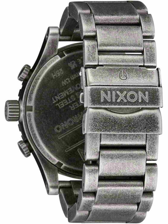 Nixon Γυναικείο Ρολόι Χρονογράφος Μπαταρίας με Γκρι Μεταλλικό Μπρασελέ
