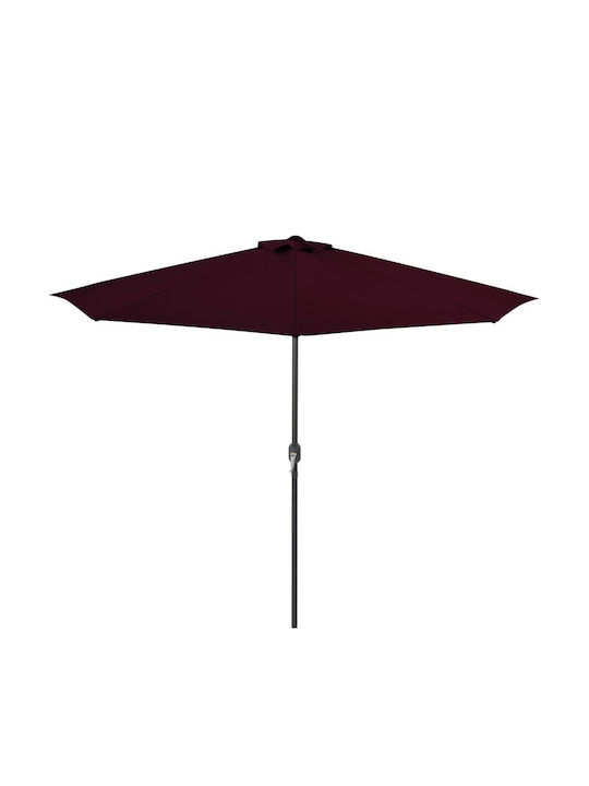 Round Aluminum Garden Parasol Burgundy Diameter 3xHeight 2.53m