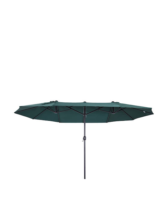Ομπρέλα Στρογγυλή Μεταλλική Double Canopy Πράσινη Φ4.6xΥ2.4m
