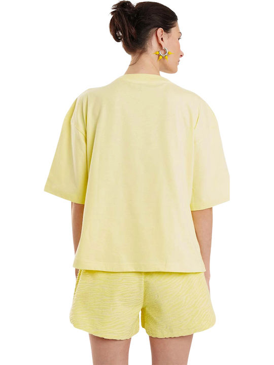 Women's T-shirt Animal Print Yellow STSHI0014