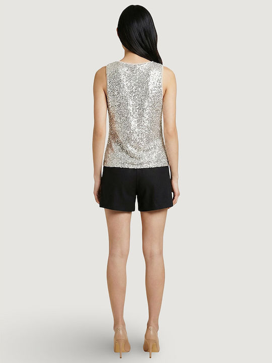 Women's Sleeveless Beige Blouse