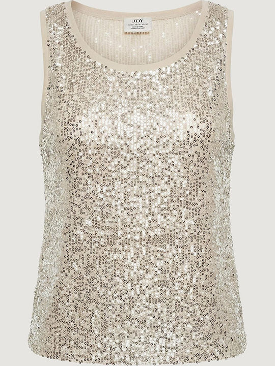 Women's Sleeveless Beige Blouse