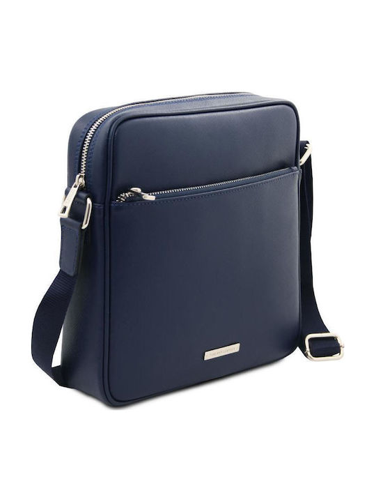 Leather Men's Shoulder / Crossbody Bag Navy Blue