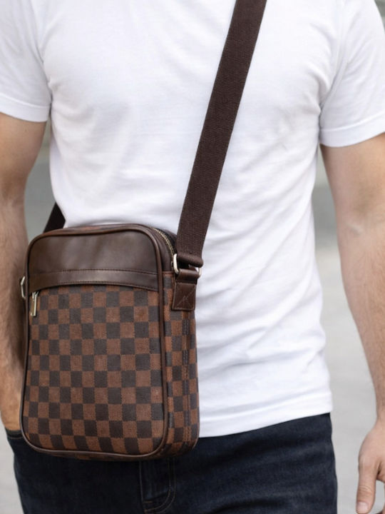 Geantă Bărbătească de Umăr / Tip Crossbody din Piele Maro