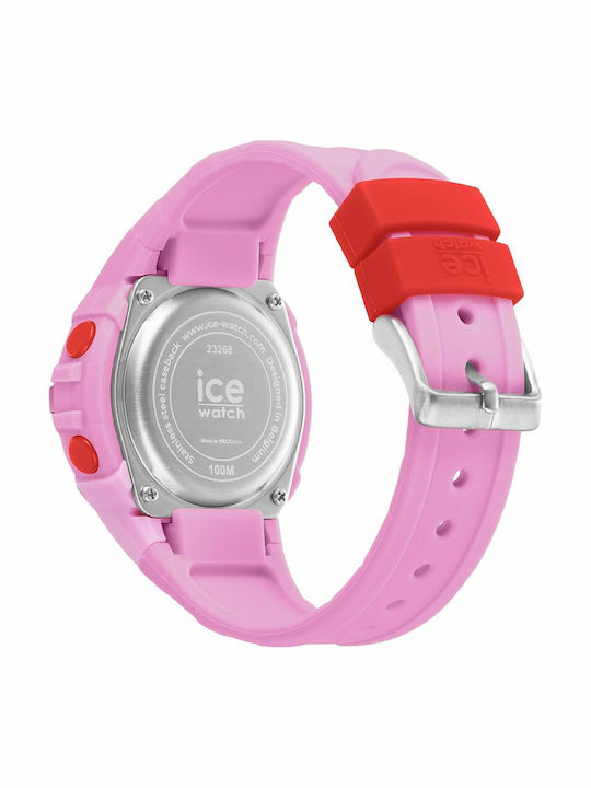 Ice Ψηφιακό Ανδρικό Ρολόι 40mm Μπαταρίας με Κόκκινο Καουτσούκ Λουράκι