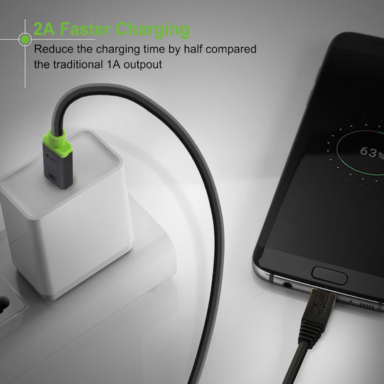 Cabletime USB 2.0 Kabel USB Typ-C männlich - micro USB-B Schwarz 1m