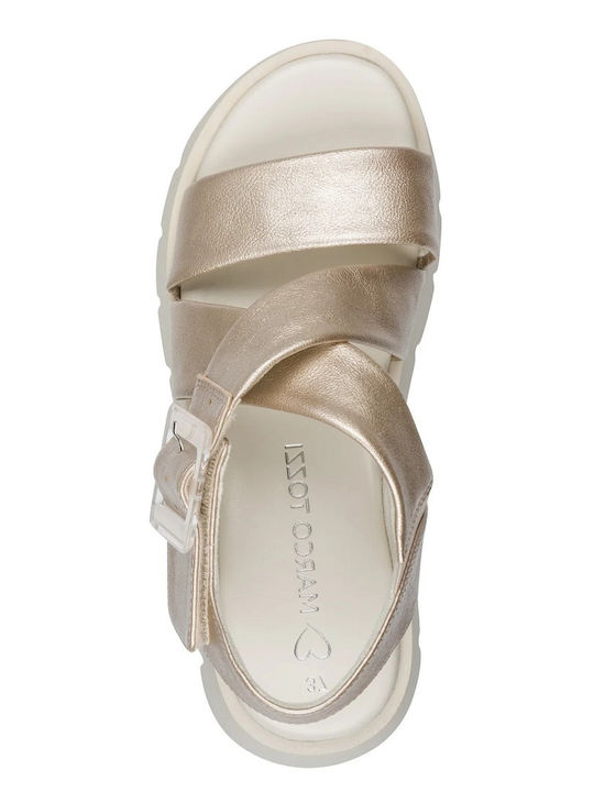 Γυναικεία Ανατομικά Σανδάλια Flatforms Χρυσά