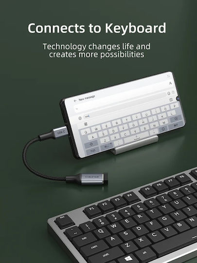 Cabletime USB-C Männlich Zu USB-C Weiblich Konverter Grau 1Stück CT-CMAF3.0-AG0.15