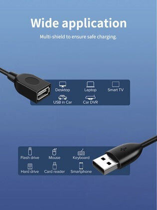 Cabletime USB 2.0 Cable USB-A male - USB-A female Μαύρο 1.5m CT-AMAF2.0-PB1.5