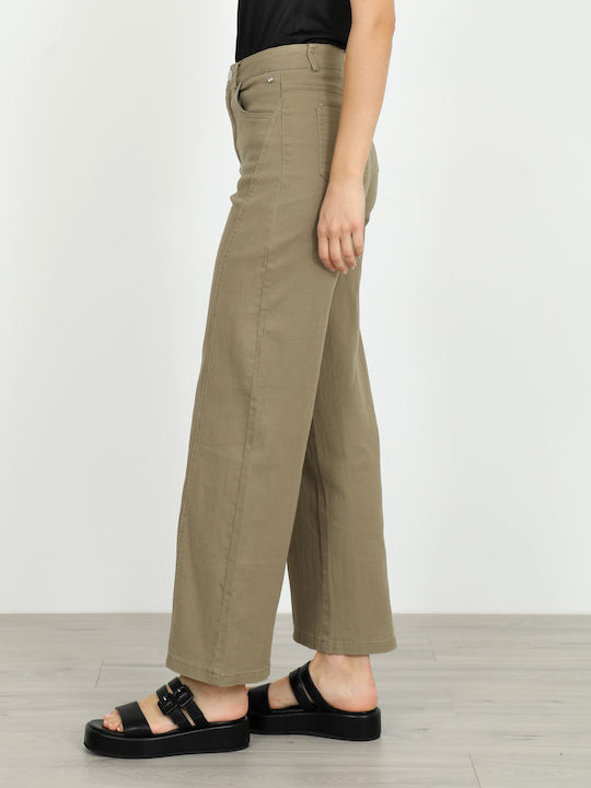 Women's Fabric Trousers Beige