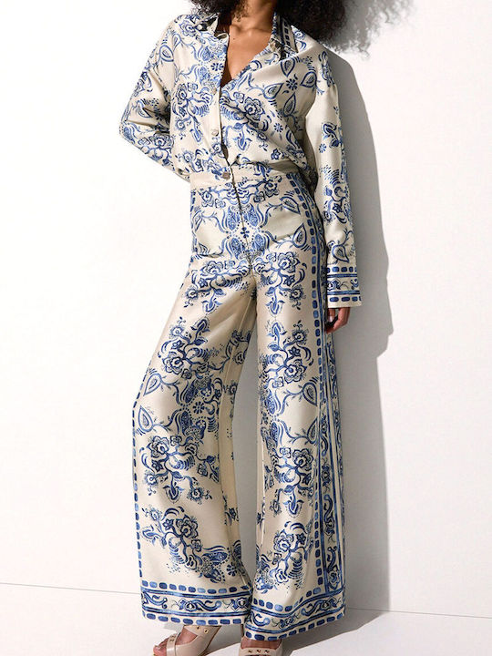 Better Women's Trousers Floral Ecru CA6230TS555 P9652
