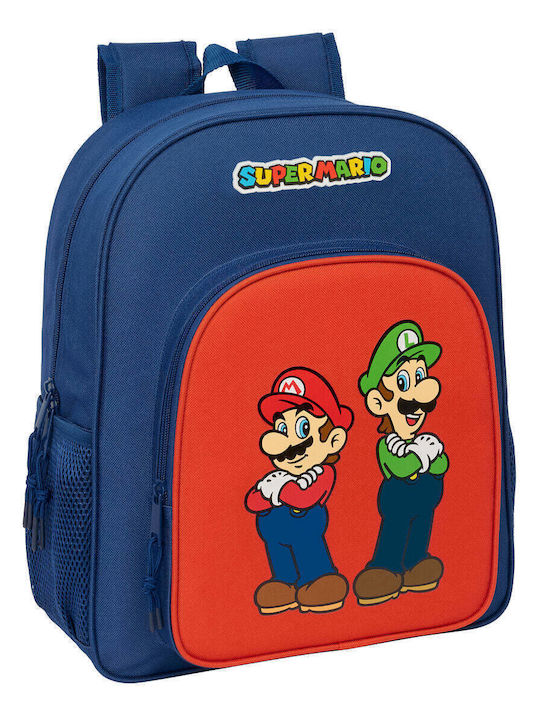 Super Mario Σχολική Τσάντα Πλάτης Κόκκινη 32 x 12 x 38εκ