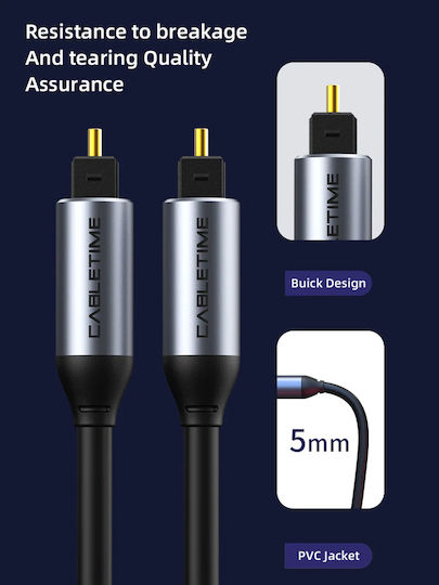 Cabletime Cablu Audio Optic TOS Masculin - TOS Masculin Negru 1m (CT-AV380-P04GN)