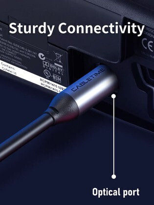 Cabletime Optical Audio Cable TOS Male - TOS Male Black 2m (CT-AV380-P04GN)