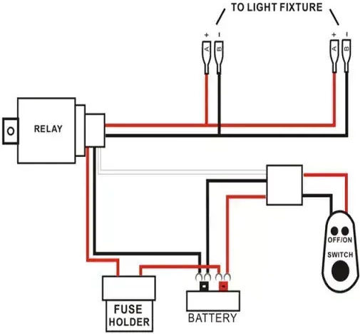 Wiring Harness 2 Leads LED Bars Vehicle Spotlights Relay & On Off Switch 12V TC-408