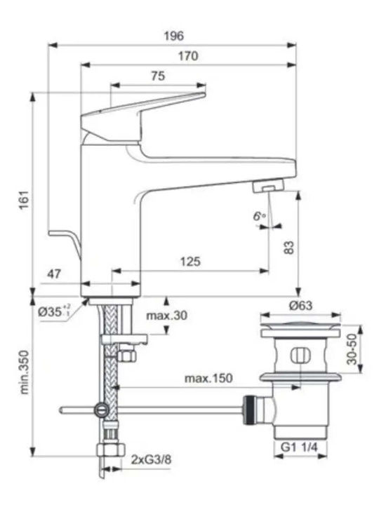 Ideal Standard Αναμεικτική Μπαταρία Νιπτήρα
