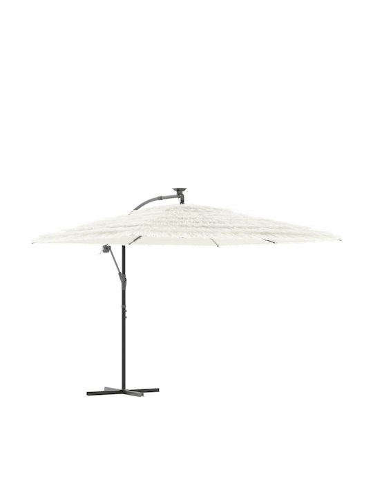 Umbrelă Rotundă Metalică Albă Φ2.38xÎ2.38m