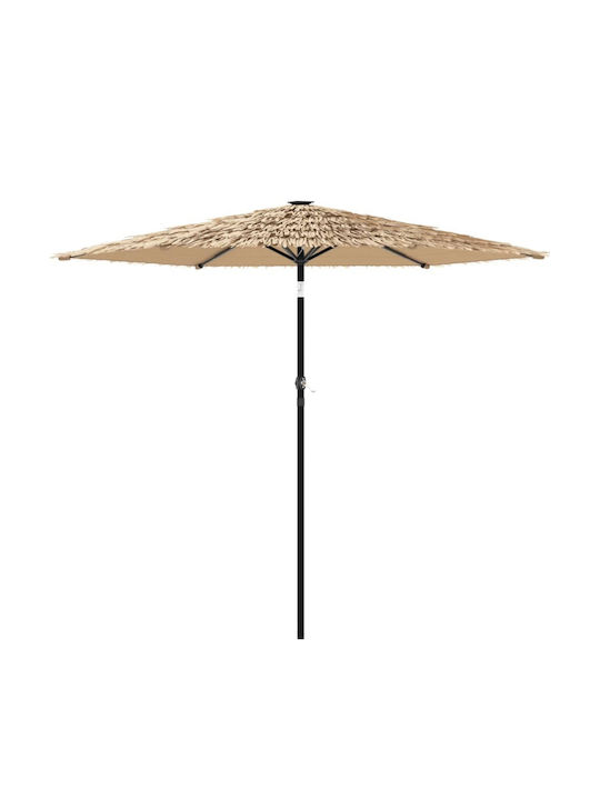 Round Metal Brown Parasol Φ2.13xH2.13m
