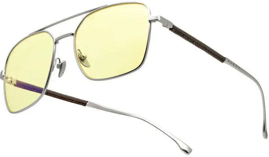 Computer Glasses Gunnar White Wolf Steel Umber Amber