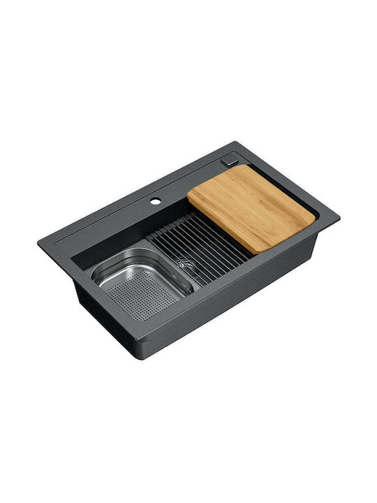 Alveus Drop-In Inox Küchenspüle mit Wasserhahn M79xP50cm Graues