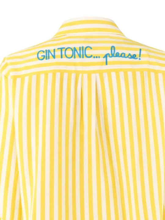 Brigitte Long Sleeve Women's Shirt Yellow Striped