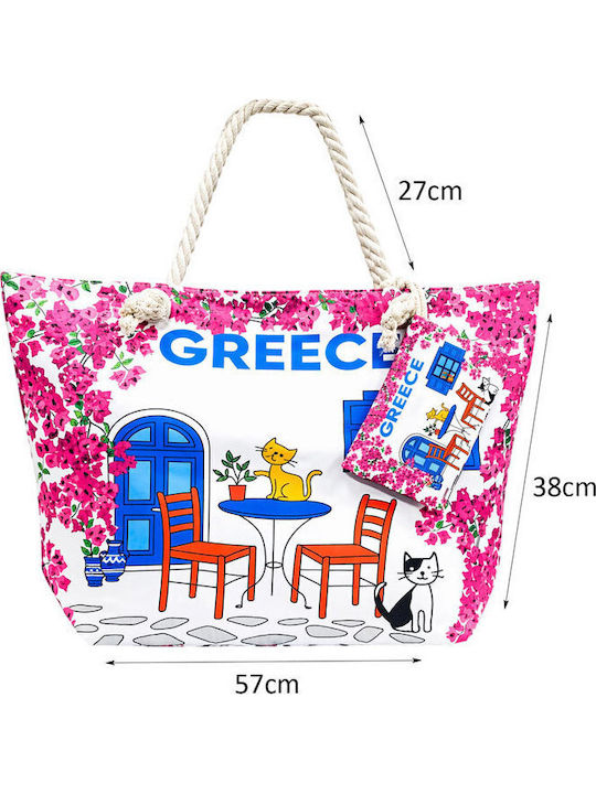 Fabric Beach Bag Pink