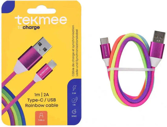 Usb Type-c Cable 2a 1m Rainbow Tekmee Lavur Trade Ltd