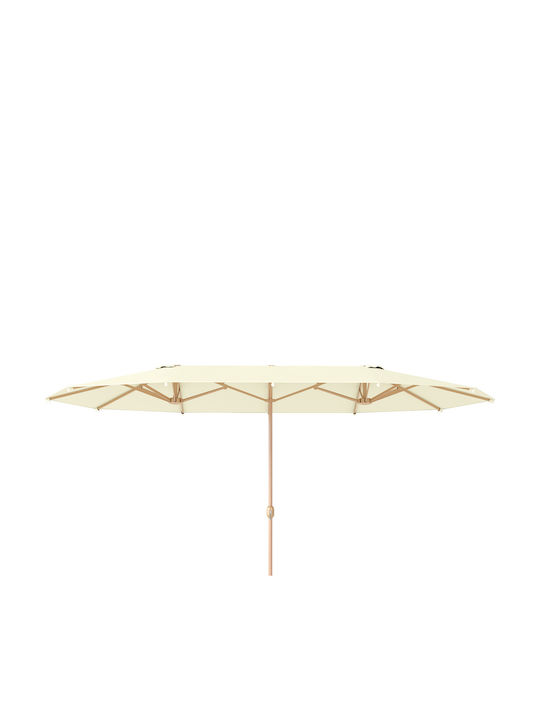 Umbrelă Rotundă Metalică Bej 4.55x2.65m
